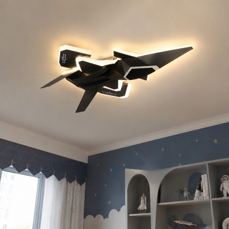 Jet Fighter LED Ceiling Light for Kids Bedroom in room