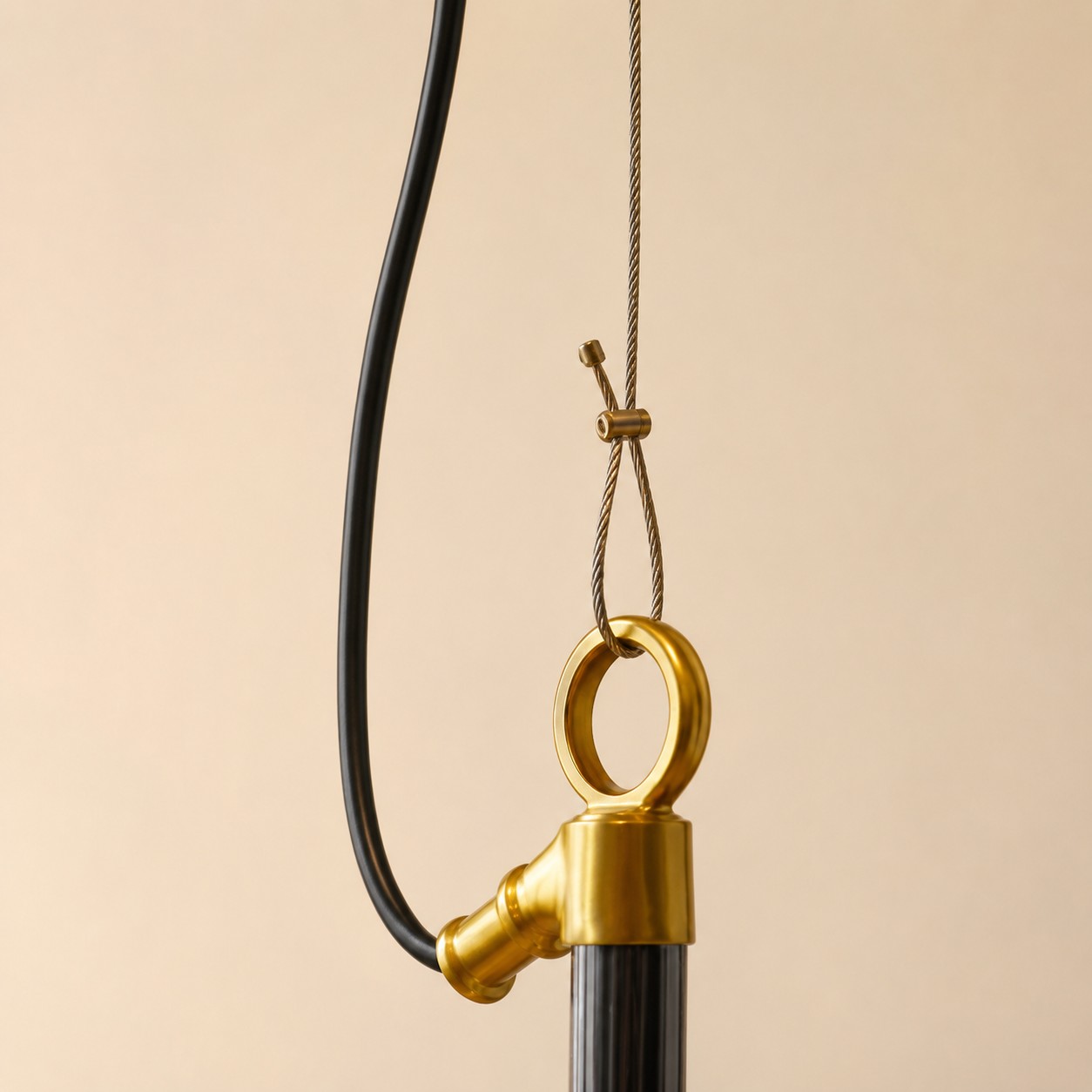 Pendant hanging ring and cord detail