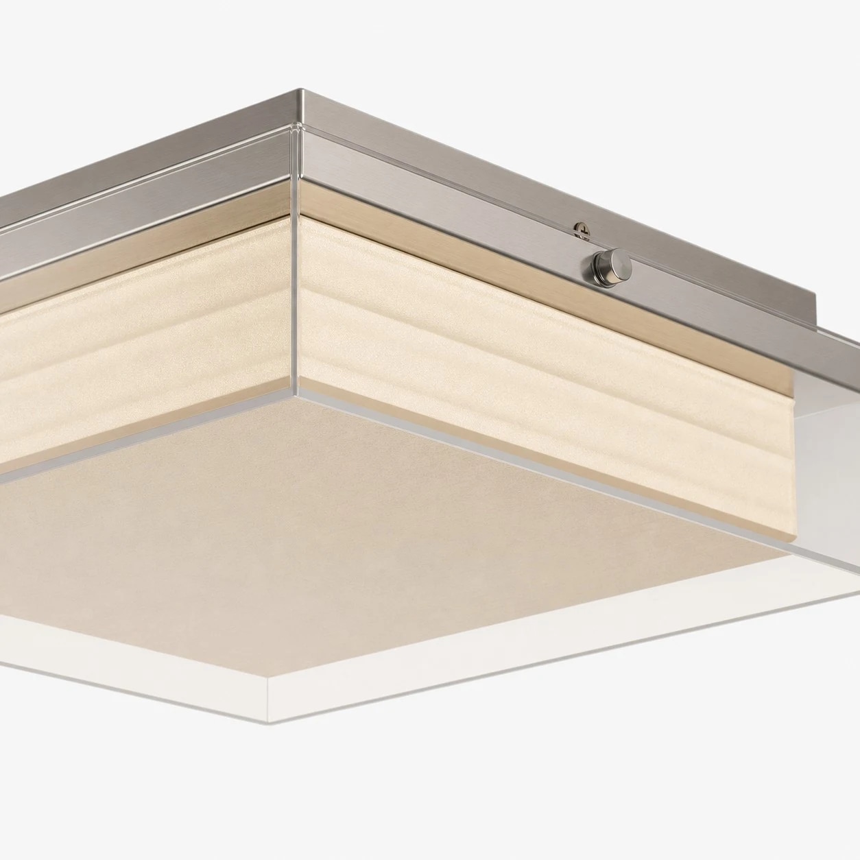 Side view of layered shade and metal frame