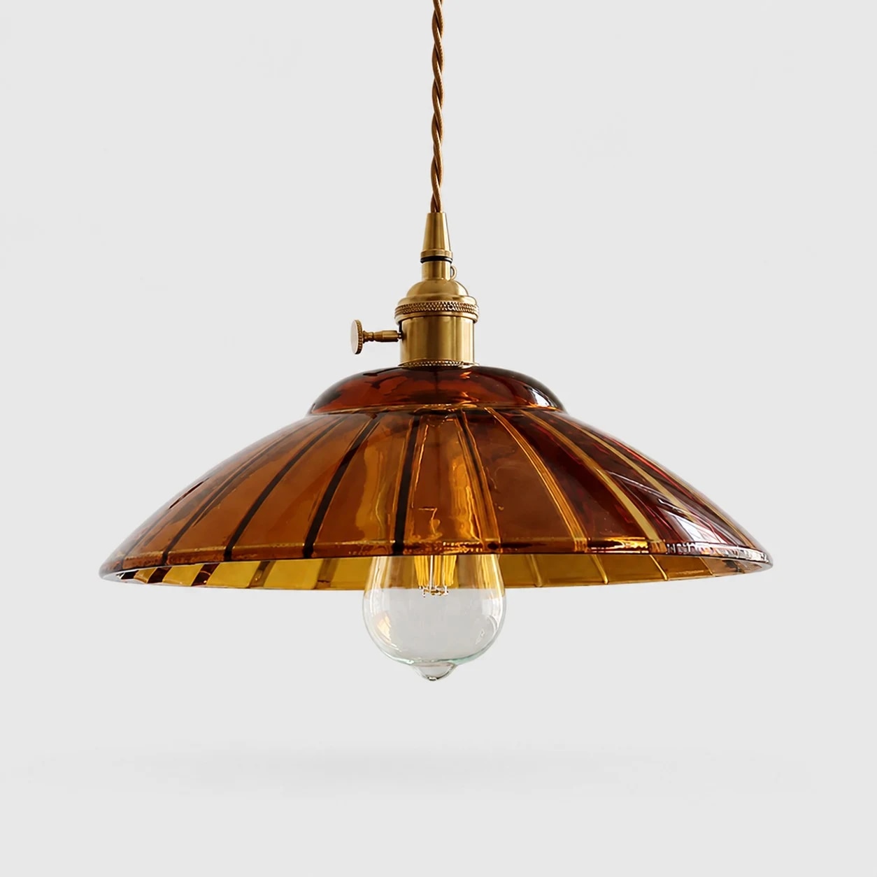 Amber glass pendant fixture