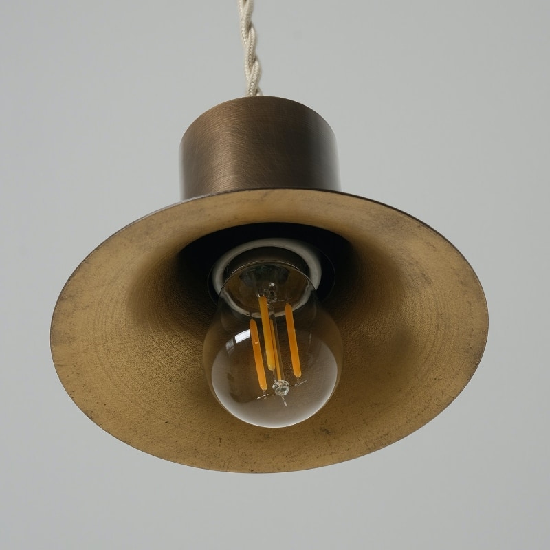 Under shade view showing the lamp opening and bulb position