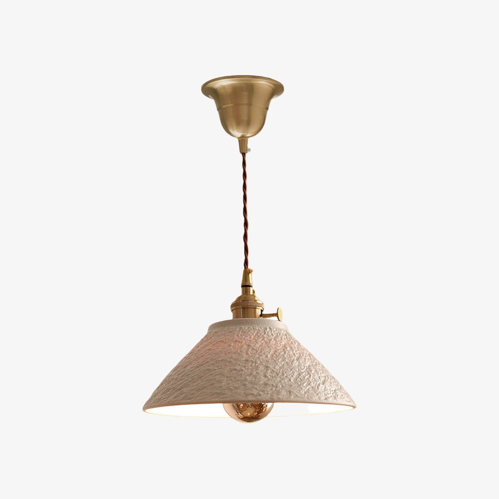 Single pendant light reference image with 9.1 inch diameter ceramic shade