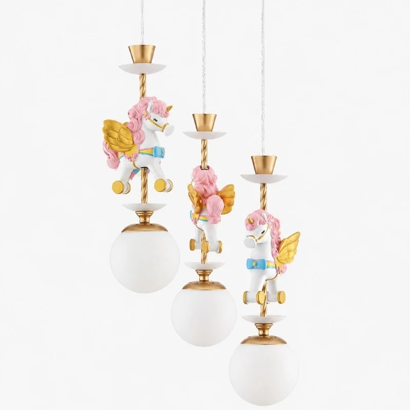 Daisy - 3 Lights unicorn chandelier SKU image