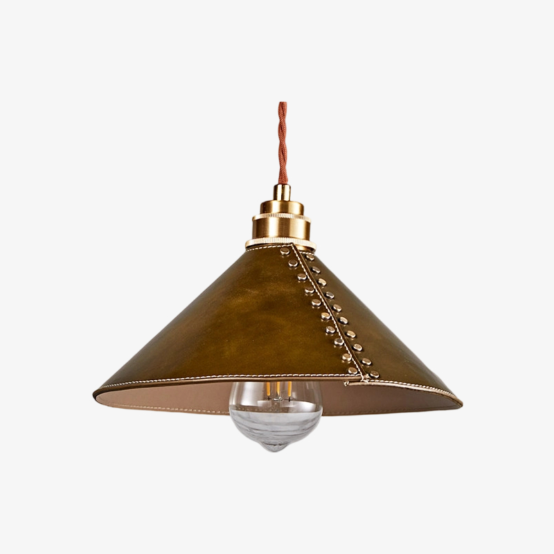Brown leather pendant lamp SKU view