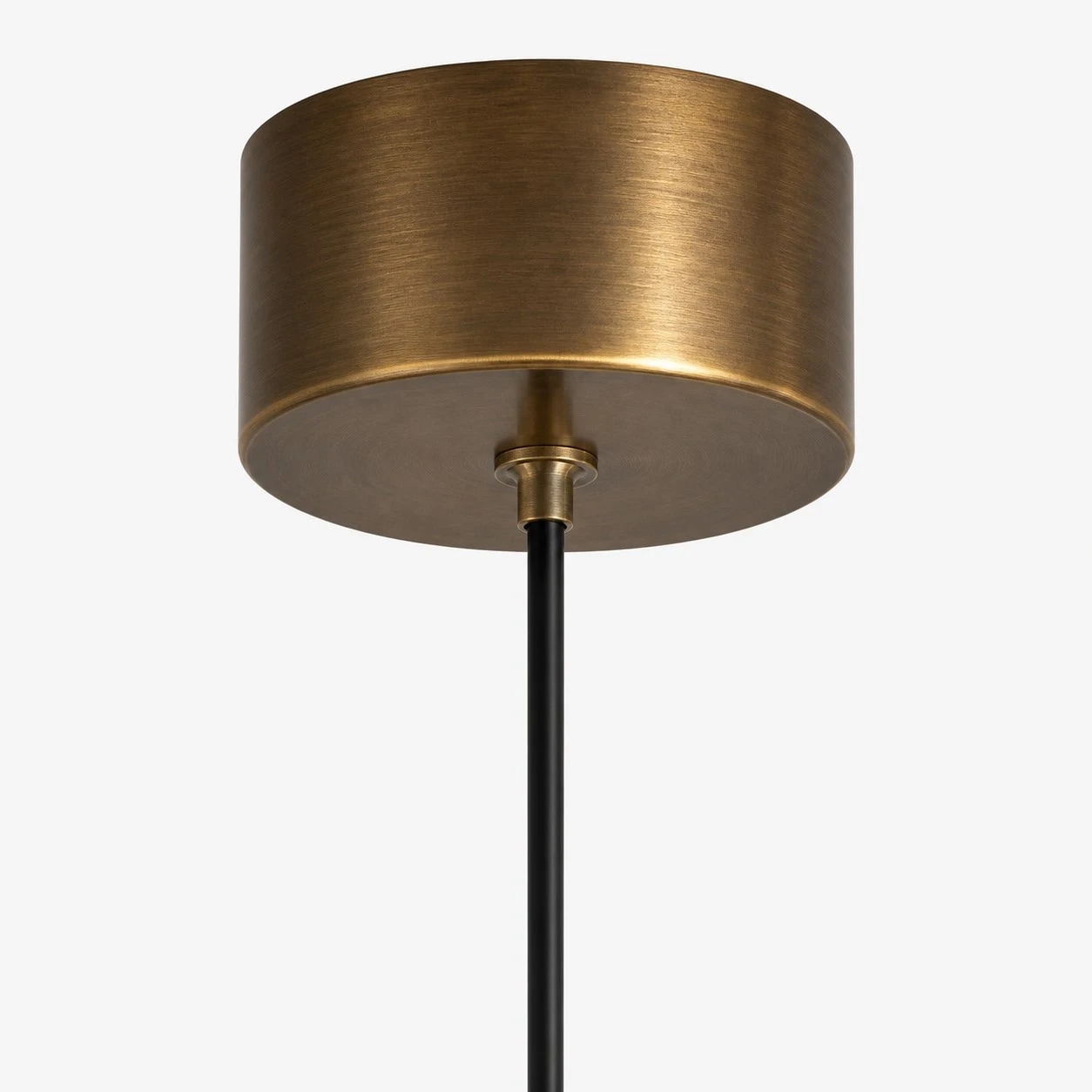 Close view of pendant shade and metal fitting