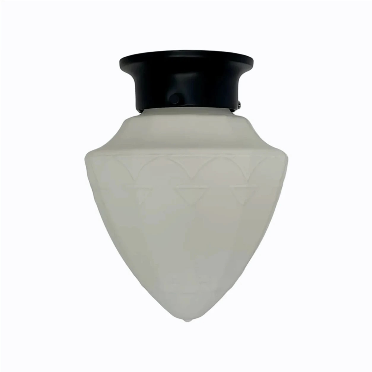 Style M minimalist glass ceiling lamp in black finish