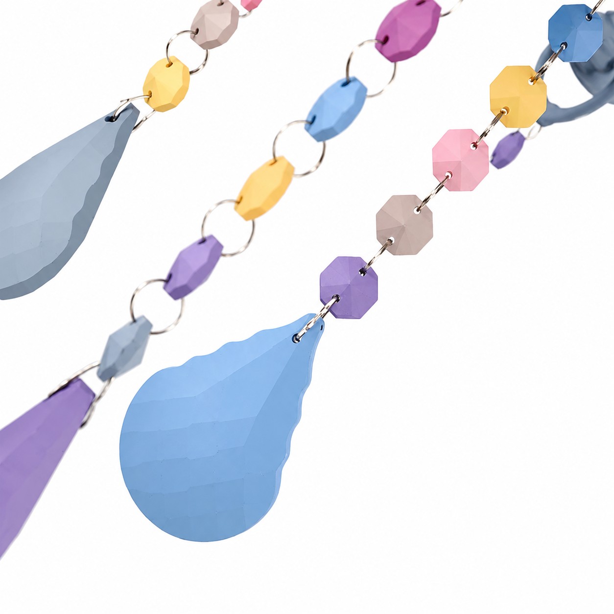 Colorful glass drop ornament detail