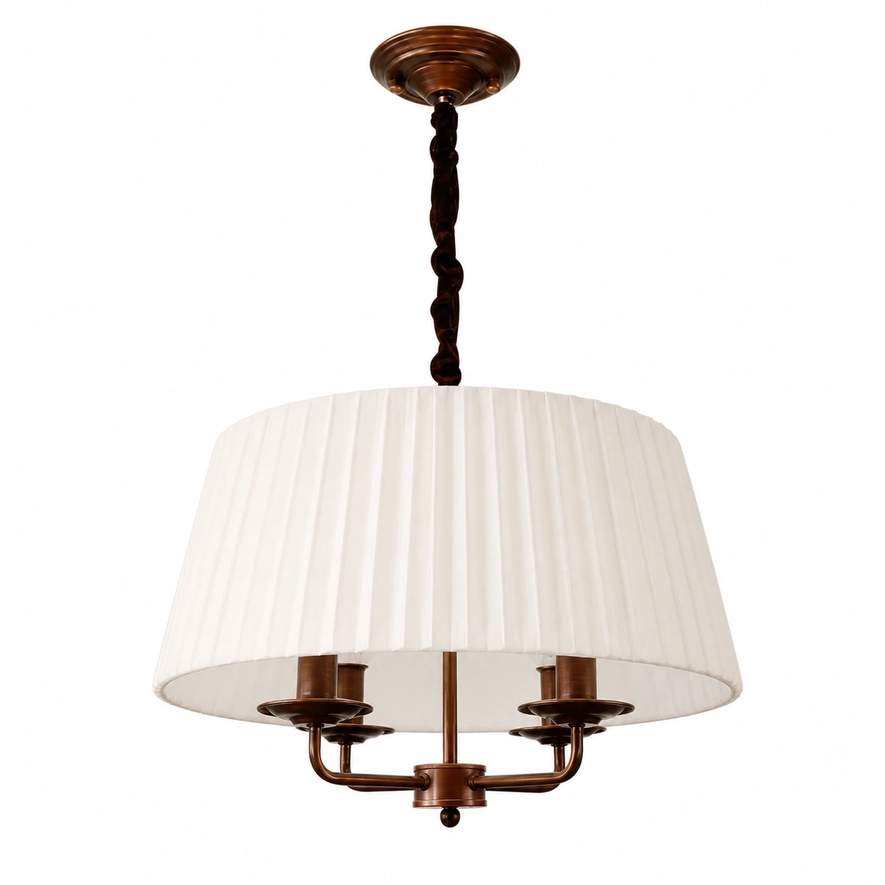 Lampadario Tela con finitura color caffè