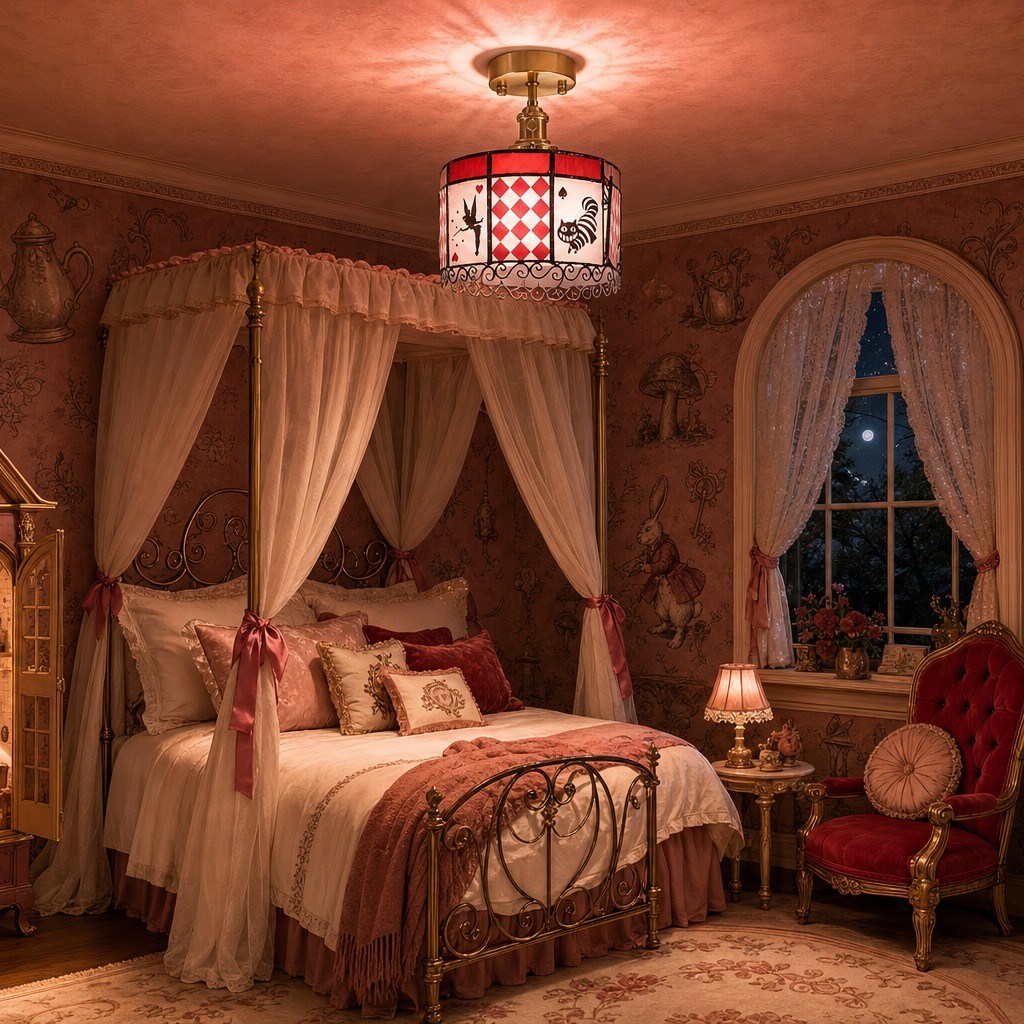 Alice Storybook Glass Flush Mount Ceiling Light format view