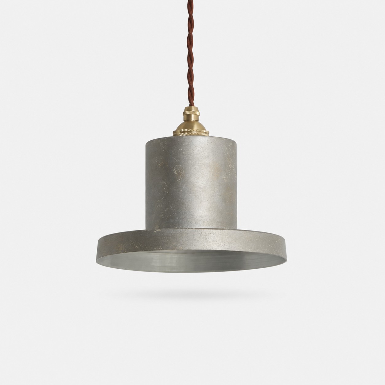 Handmade old silver + brass lamp holder