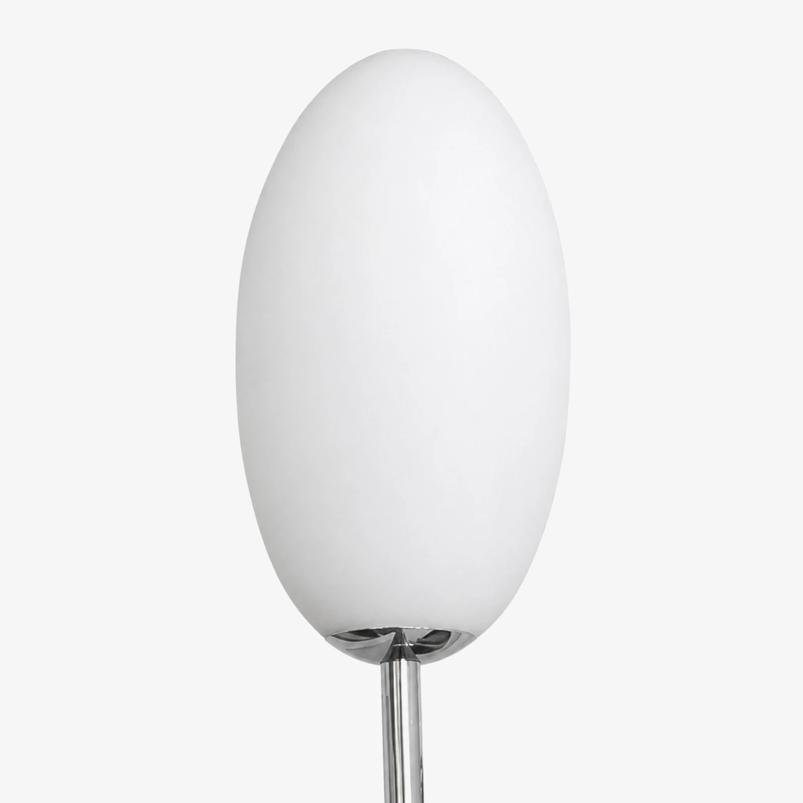 Oval milk glass shade detail
