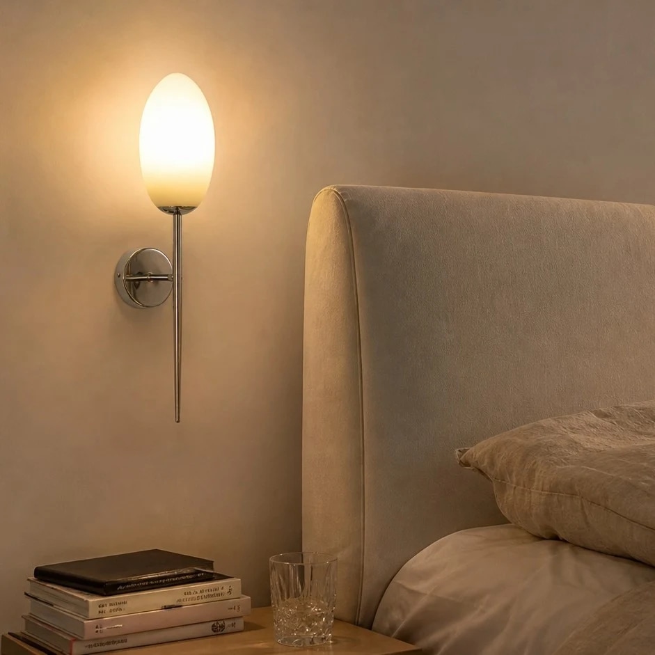 Milk glass wall sconce room scene