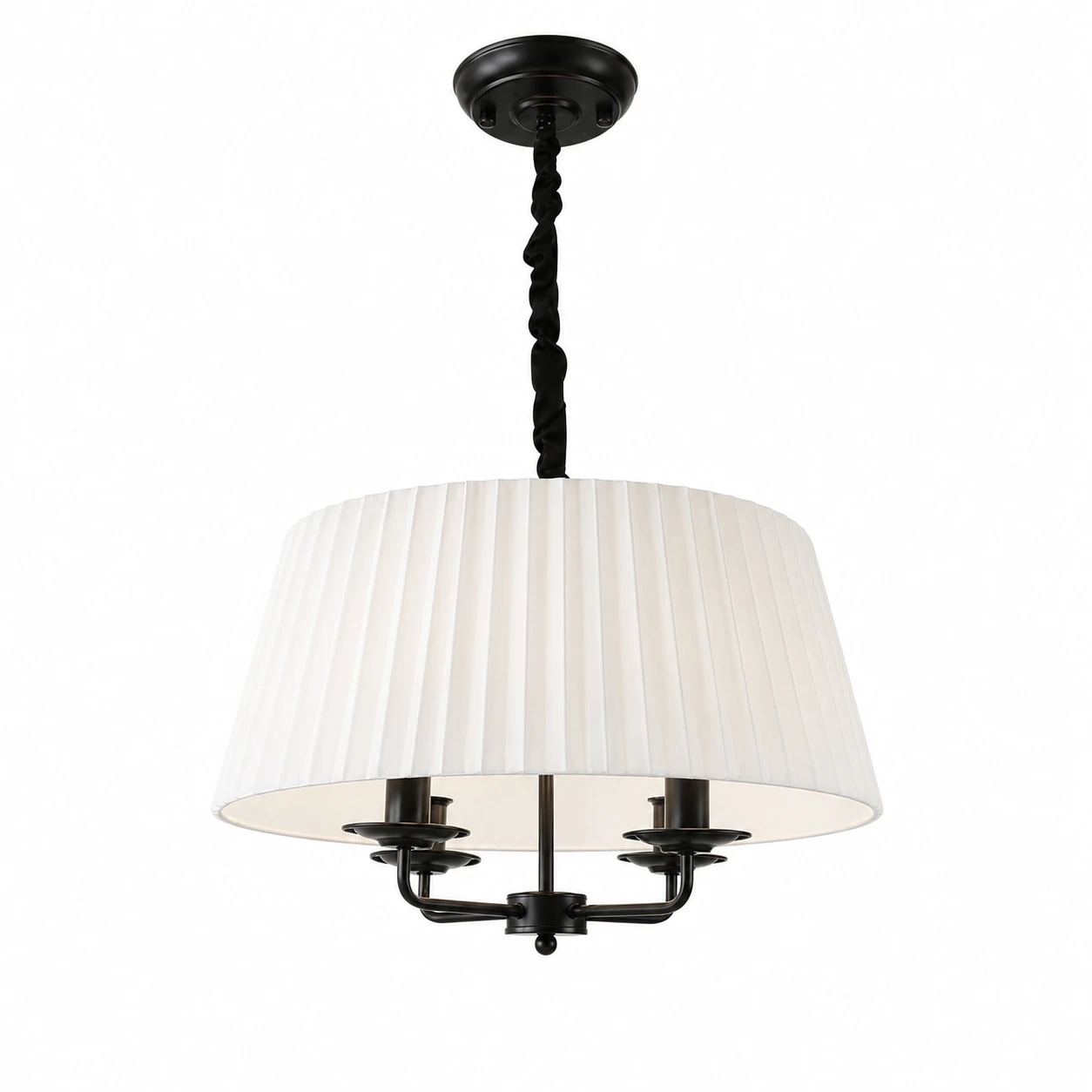 Lampadario Tela con finitura nera