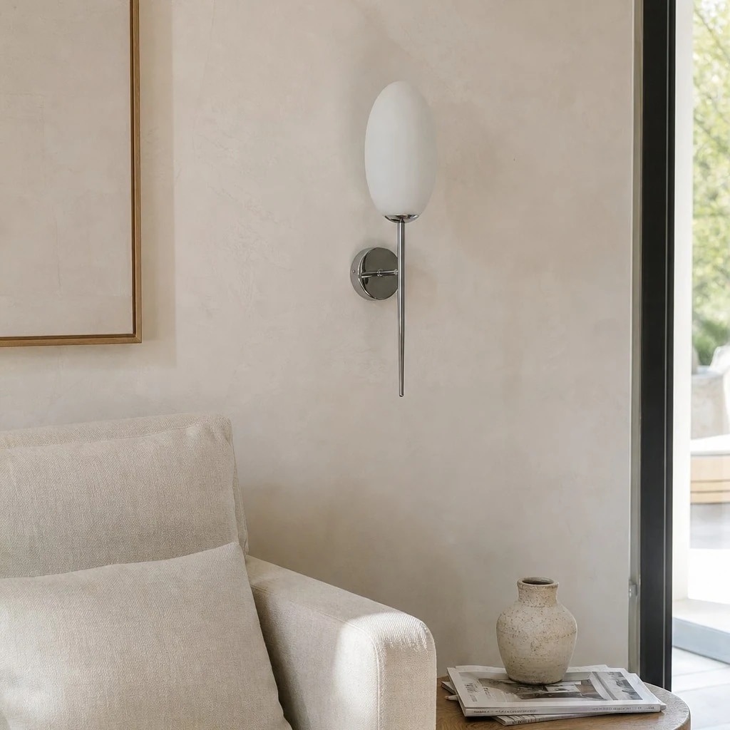 Milk glass wall sconce room scene