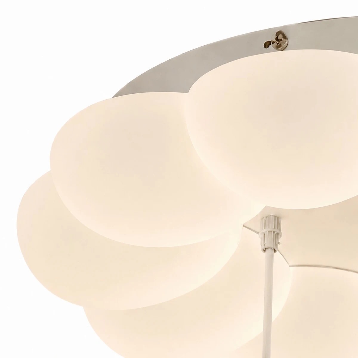 minimalist cloud shade and ceiling mount detail