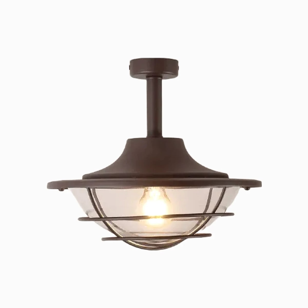 Coffee low-profile glass ceiling lantern