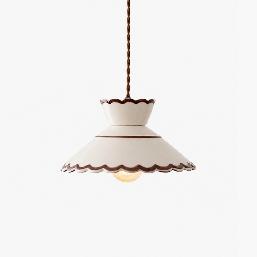 24.5 cm one head creamy white ceramic pendant option