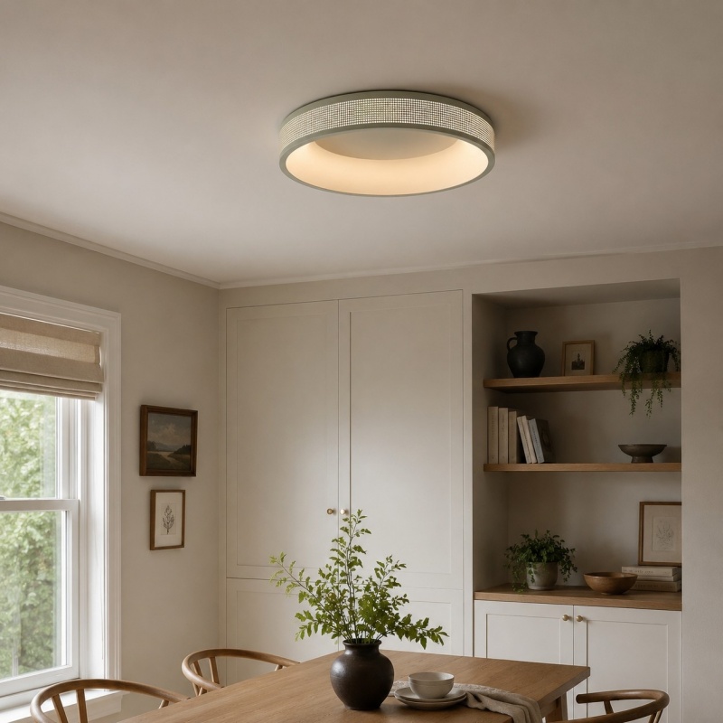 Woven Halo Flush Mount Ceiling Light in room