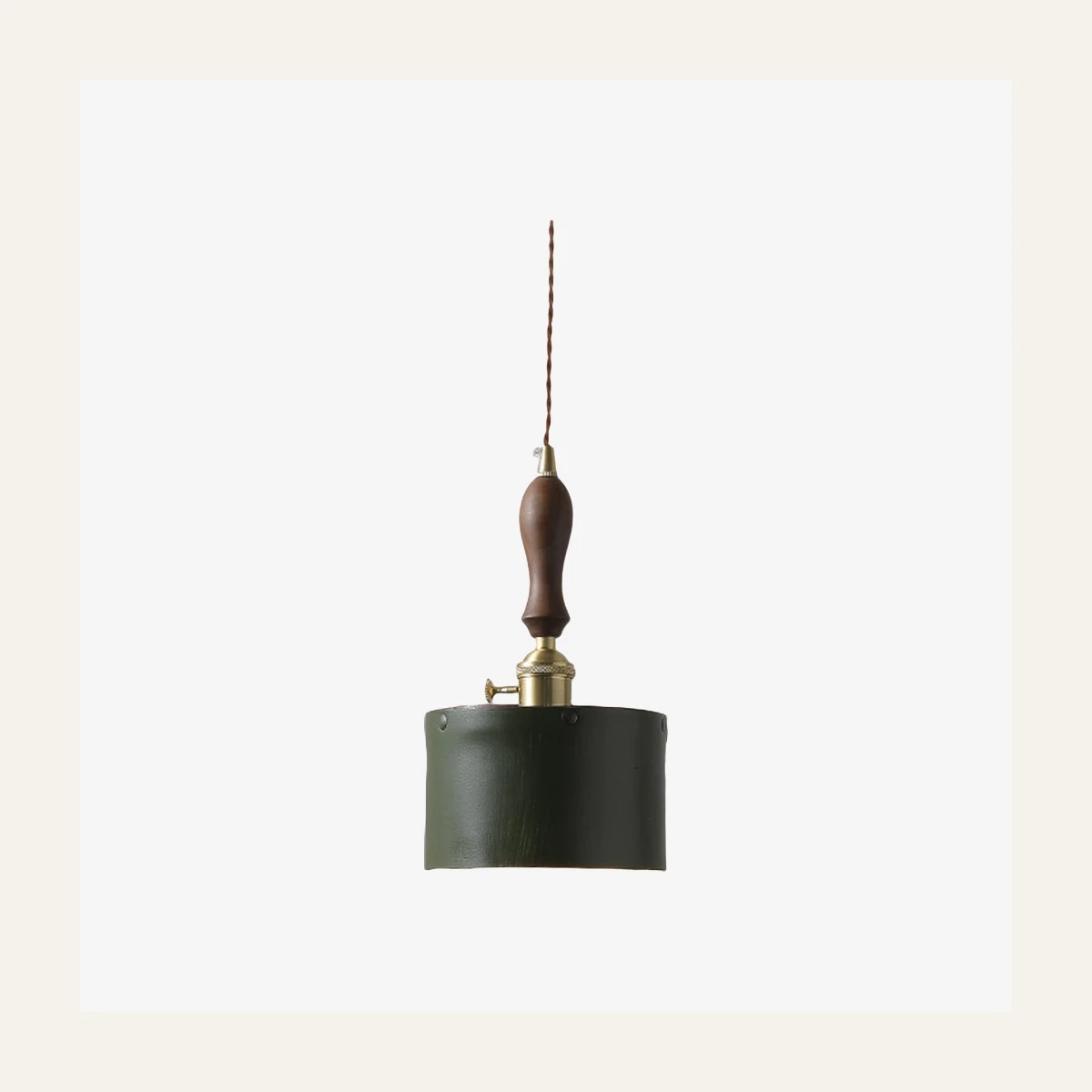 Style B green cylinder leather pendant light