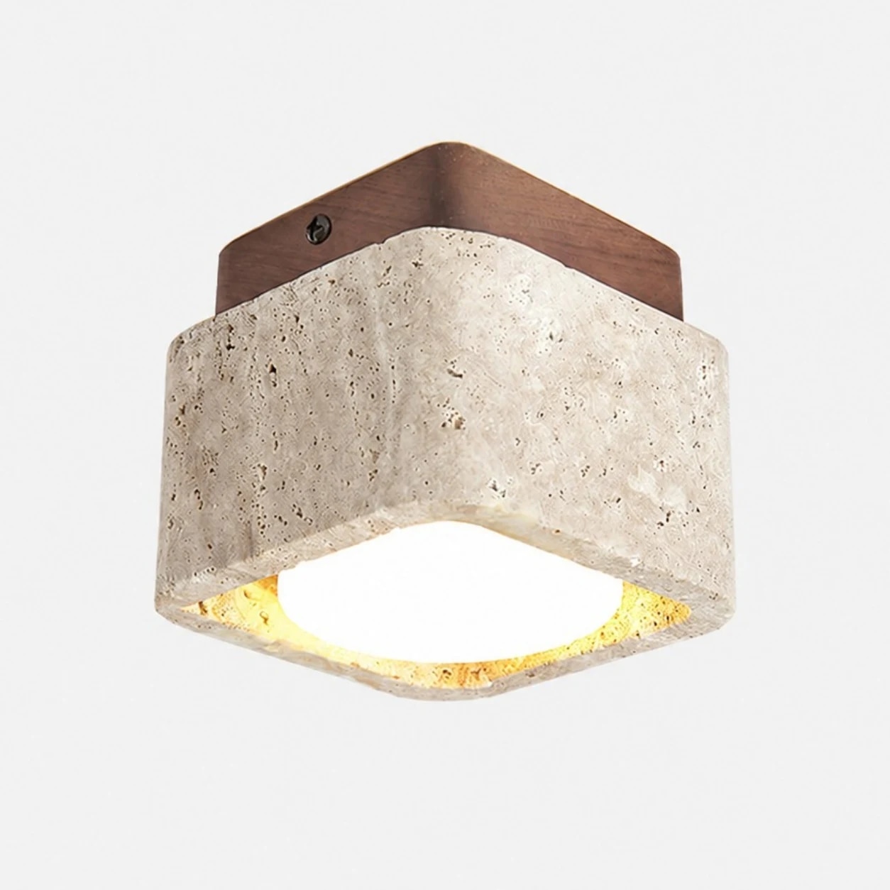 Yellow-1Light travertine ceiling light