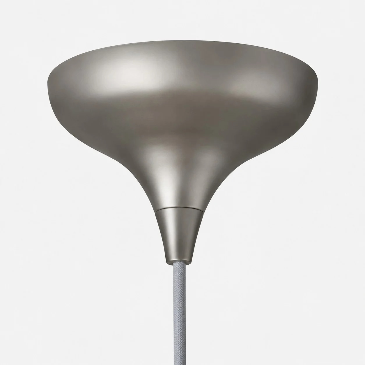 Chrome ceiling canopy and pendant cord detail