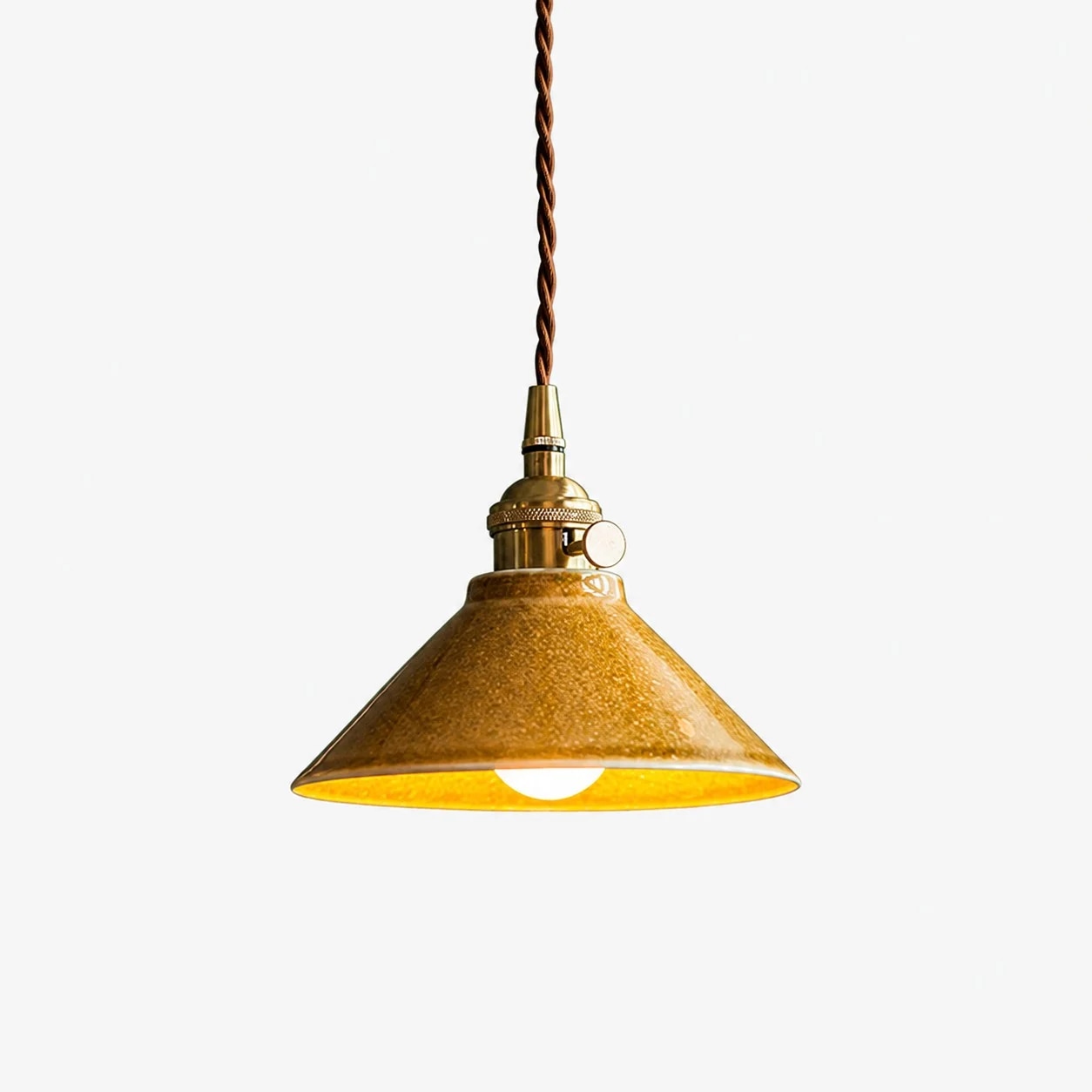 Yellow Glaze ceramic pendant light