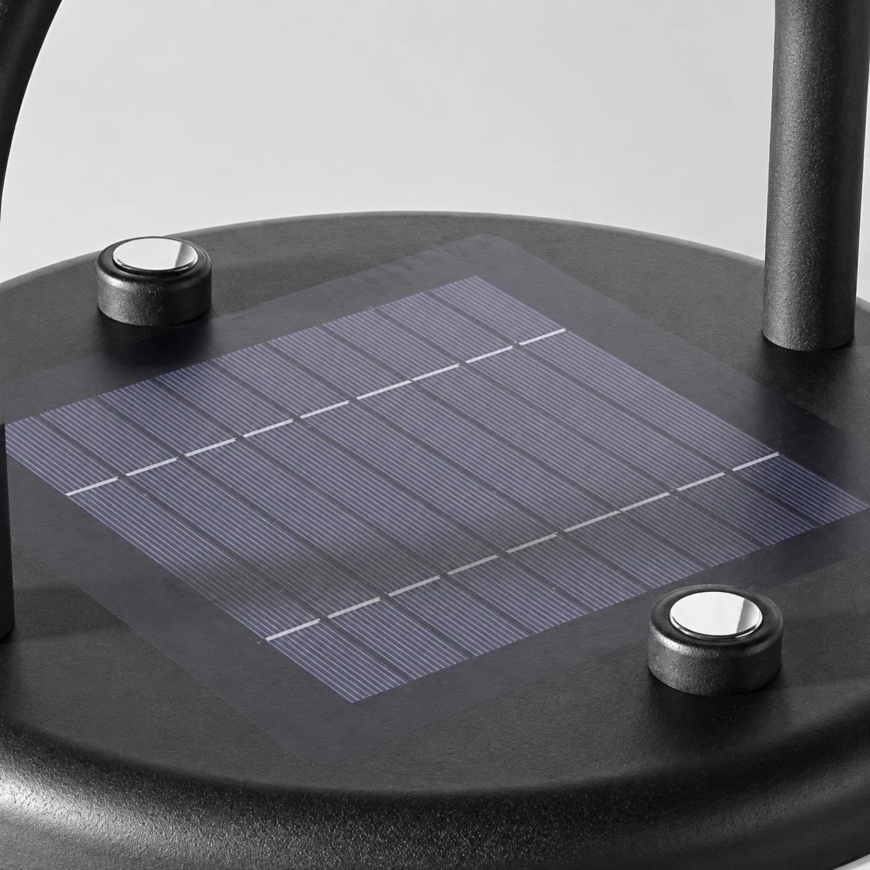 Top solar panel and button detail