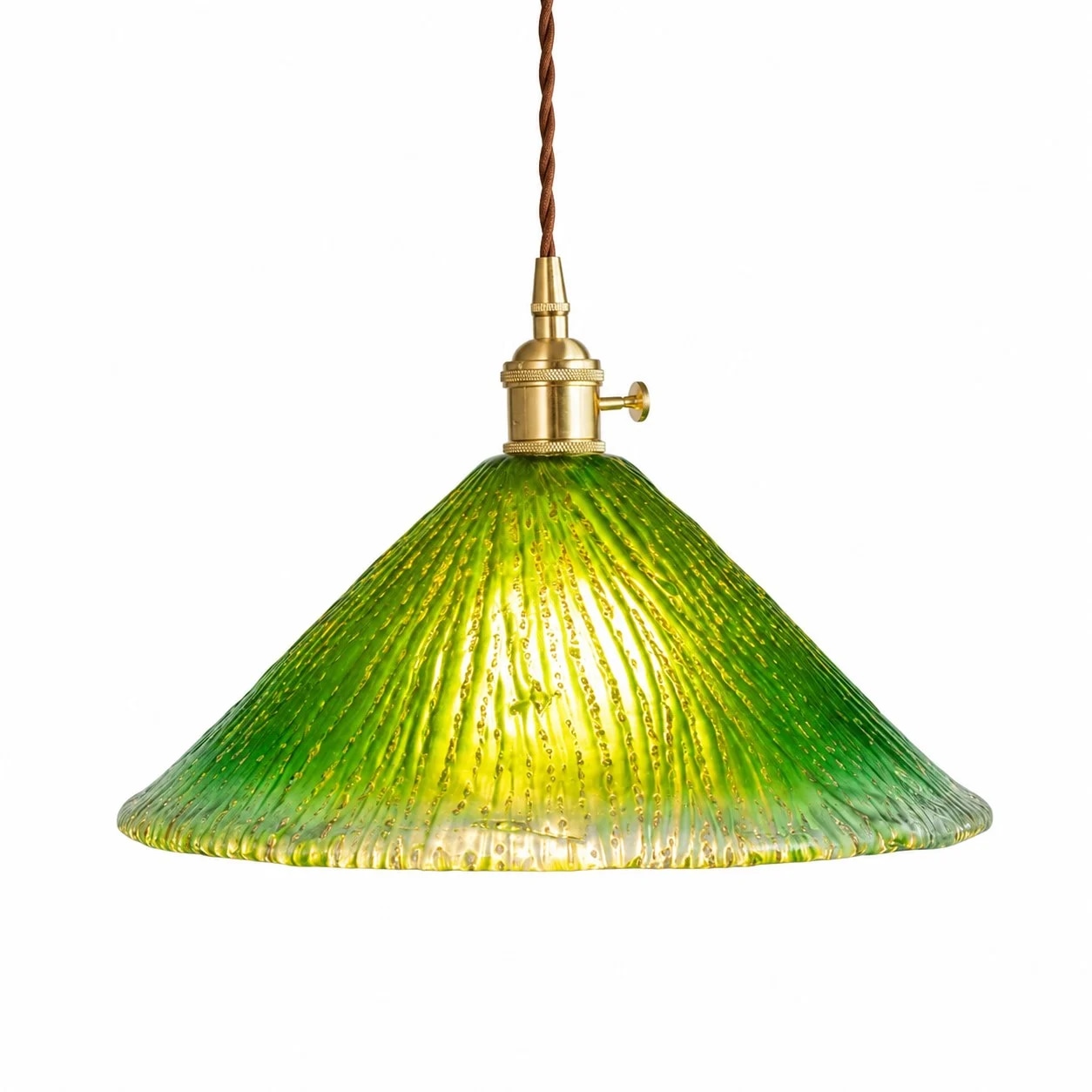 Retro green glass pendant lamp