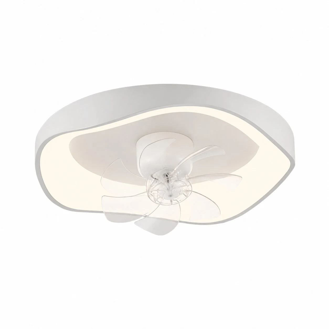 Schräge weiße Deckenventilatorleuchte