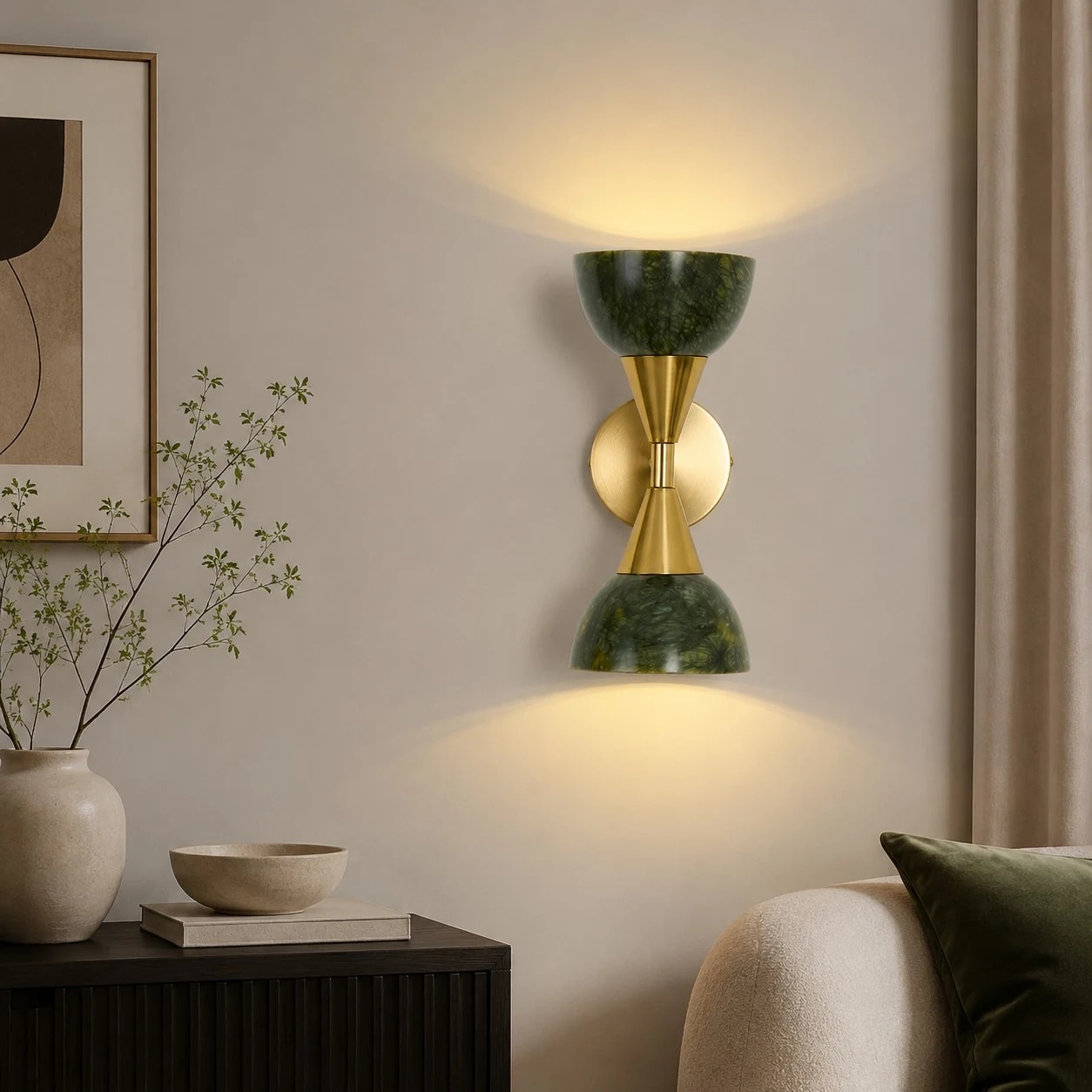 Hallway console wall sconce scale
