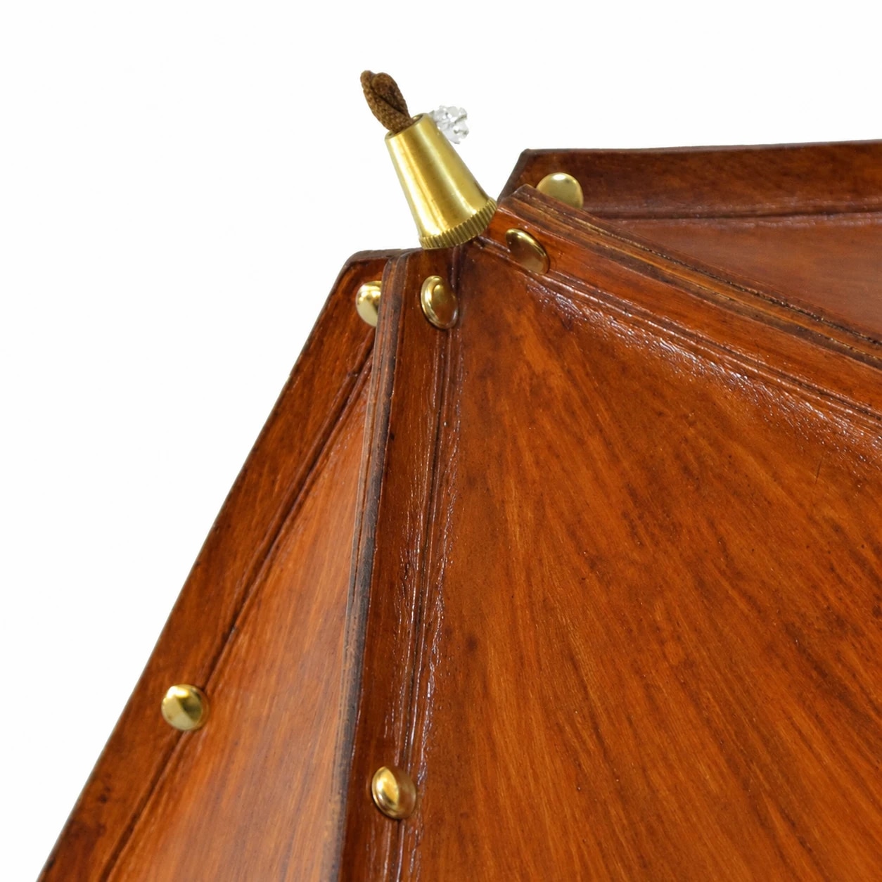Pendant cord and brass socket detail