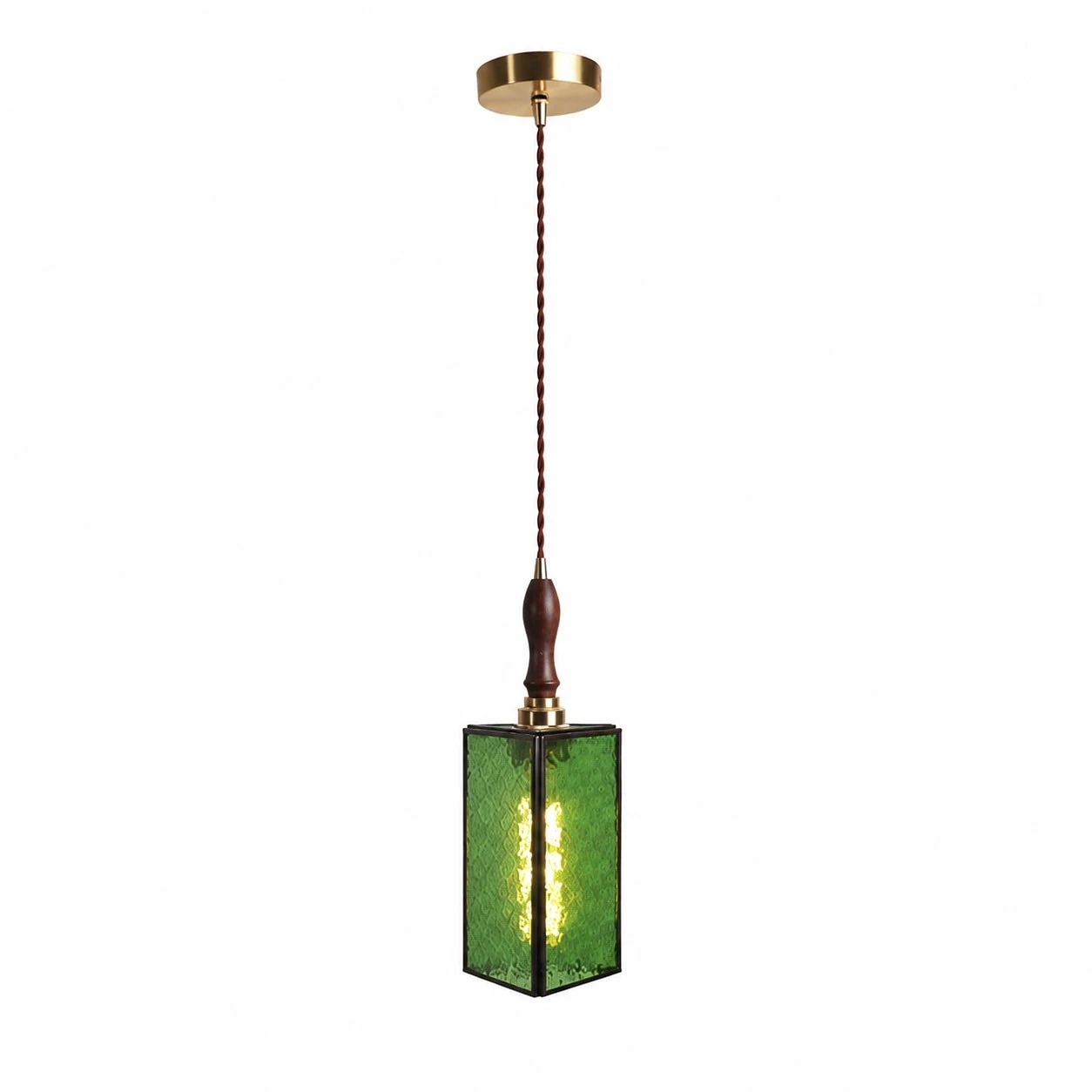 Green glass pendant light