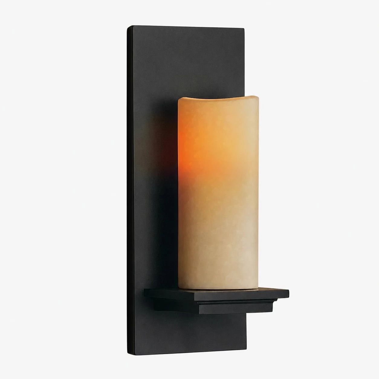 Cream jade and black iron wall lamp front view