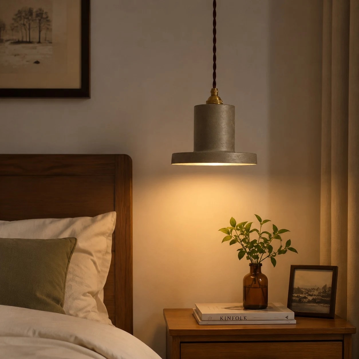 Handmade old silver + brass lamp holder