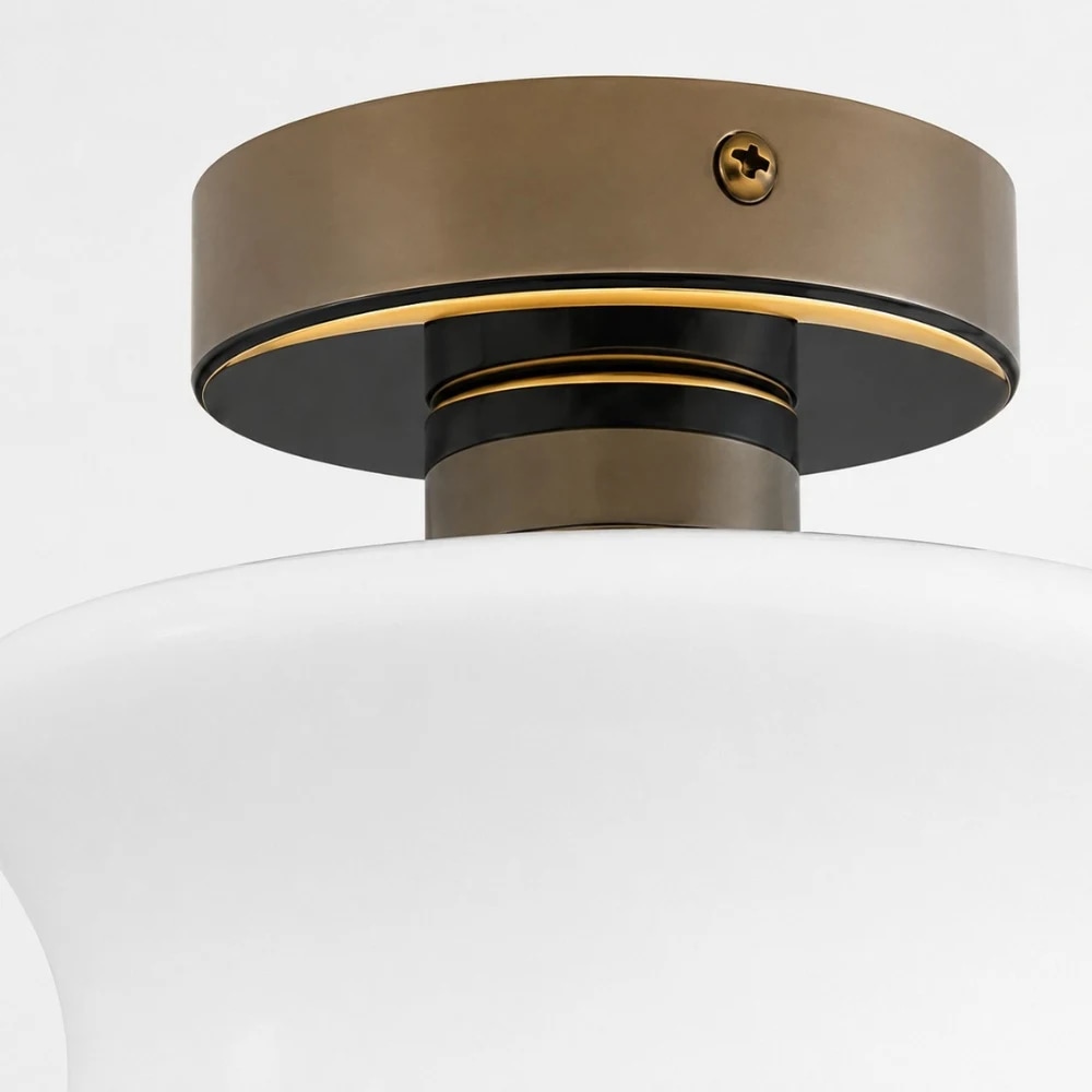 French Bauhaus Glass Flush Mount Ceiling Light, 20 cm detail