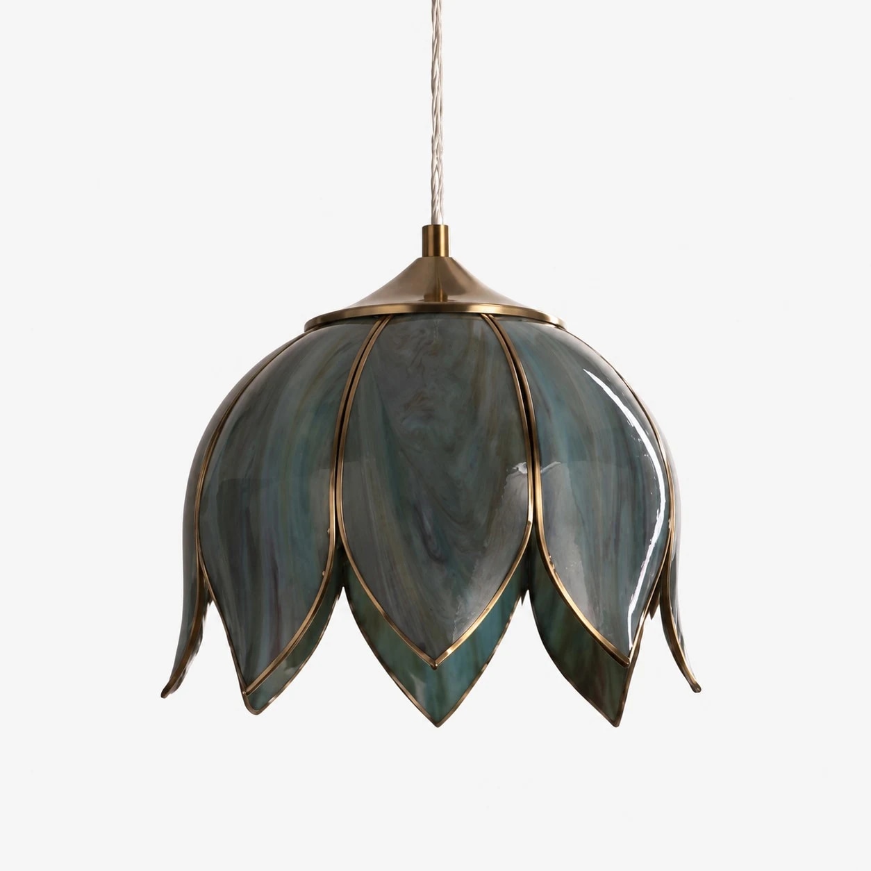 Style A iridescent glass pendant light
