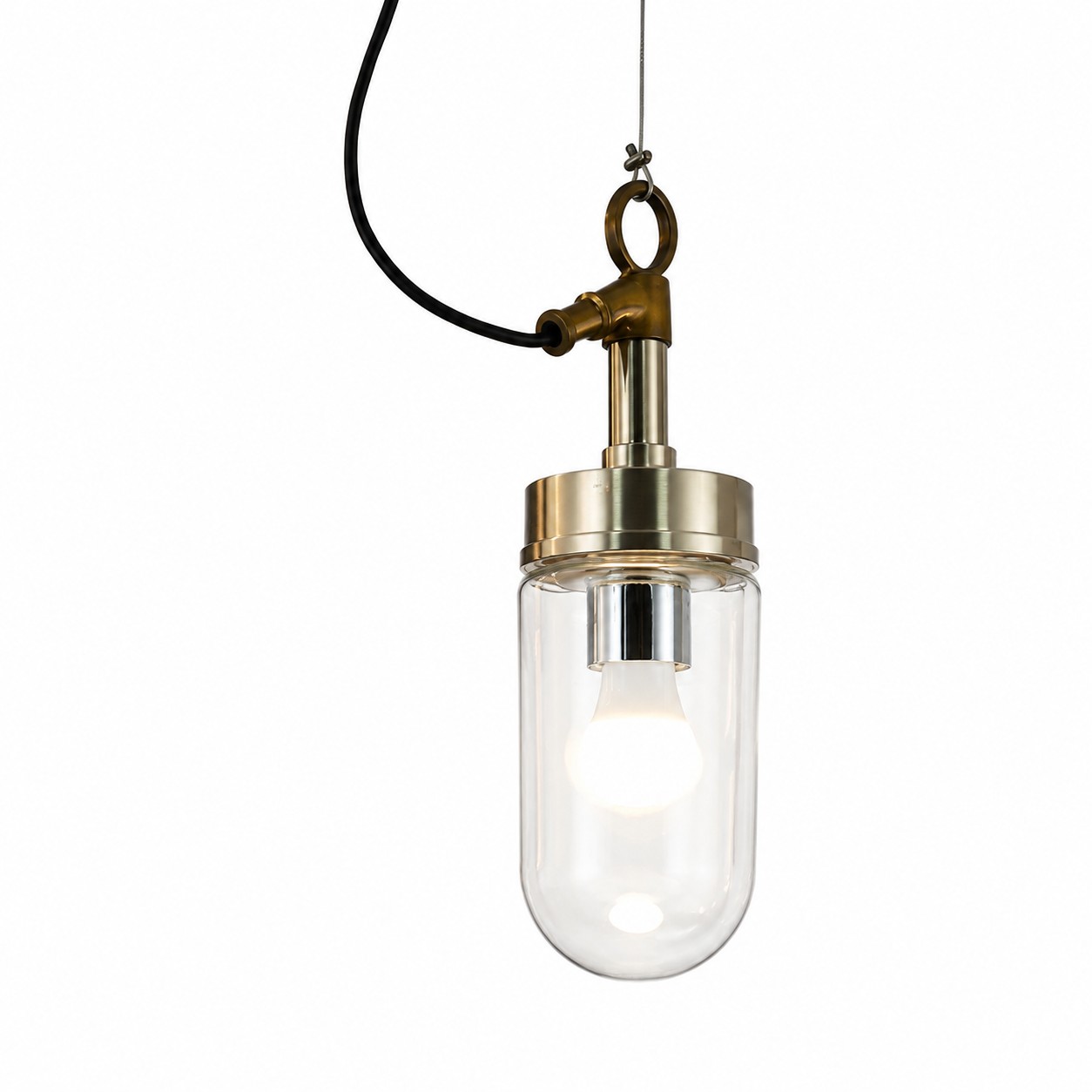 Pendant Light clear glass brass tone option