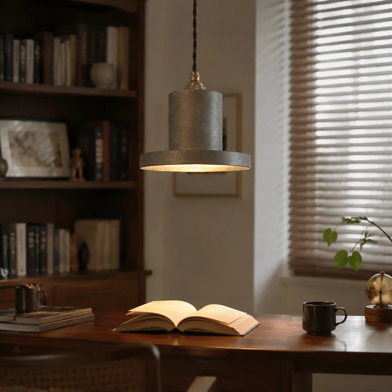 Painted matte silver + brass lamp holder