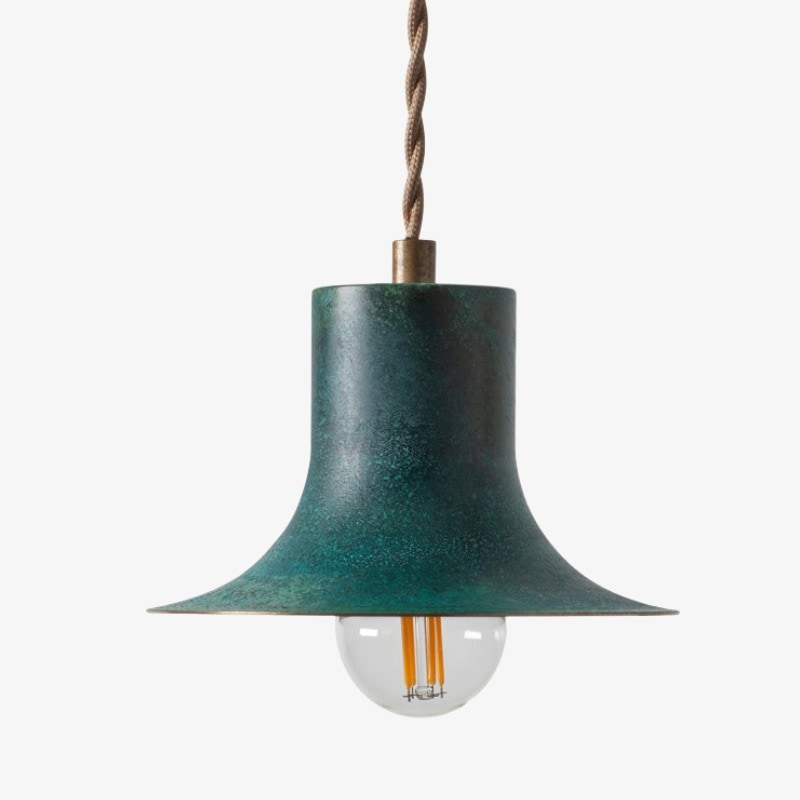 Patina bronze textured mini pendant light