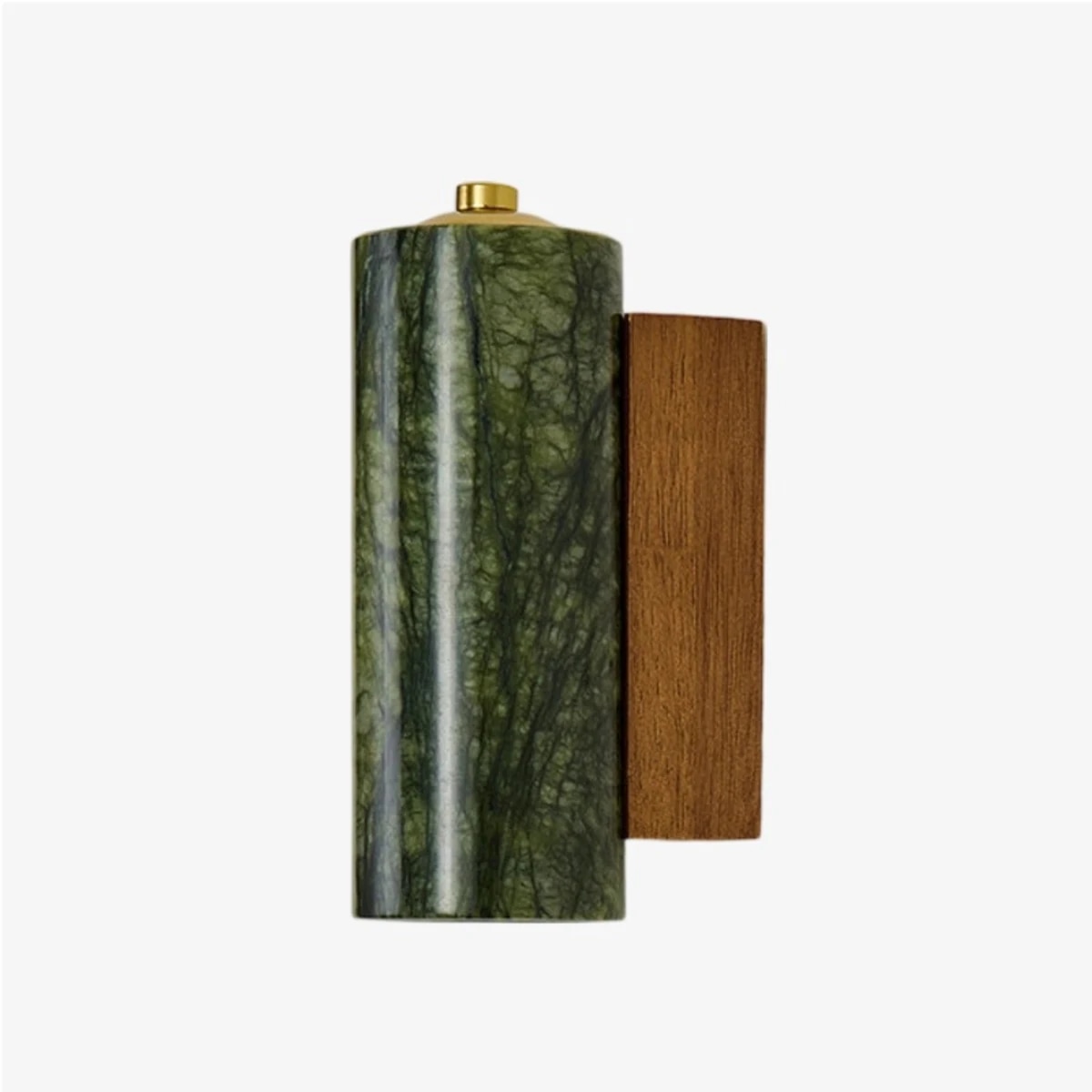 Style C green jade wall lamp with wood back block