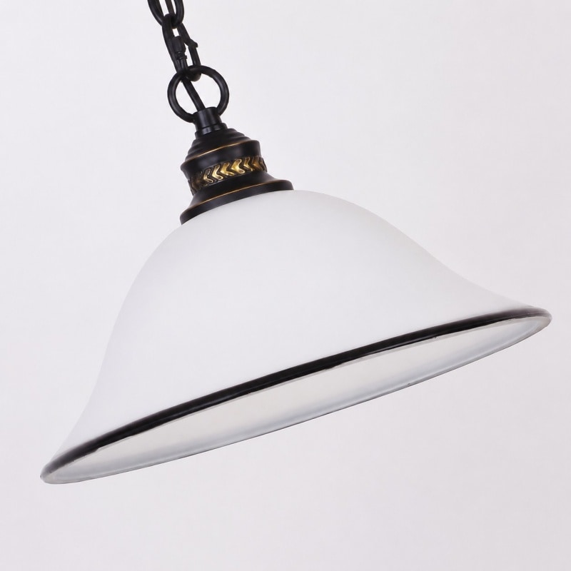 White glass shade rim detail