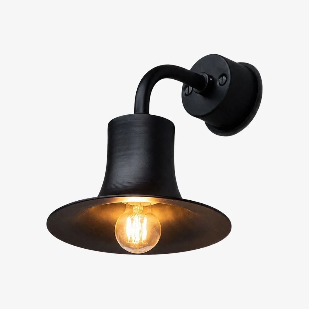 Matte black brass wall sconce