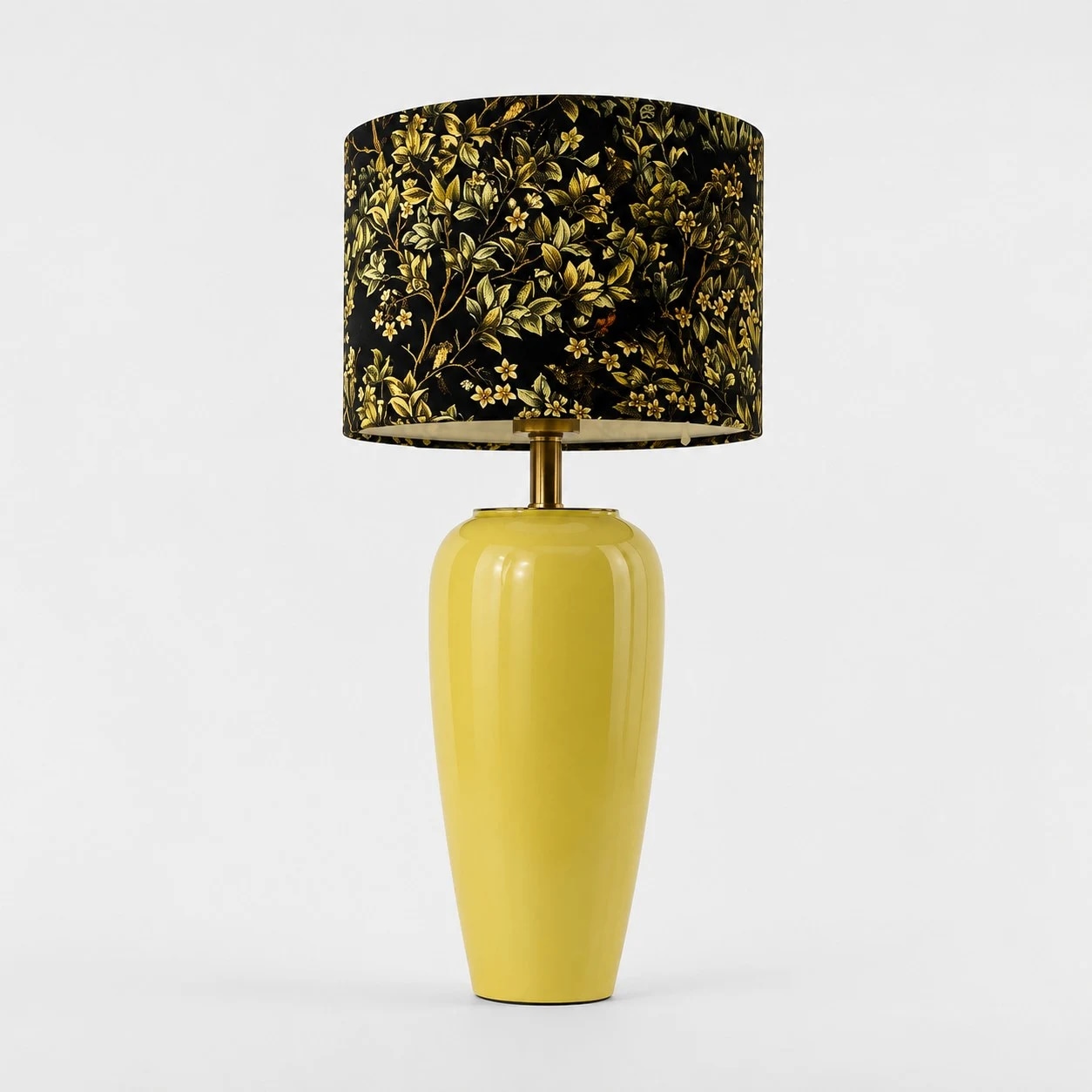 Yellow ceramic table lamp variant