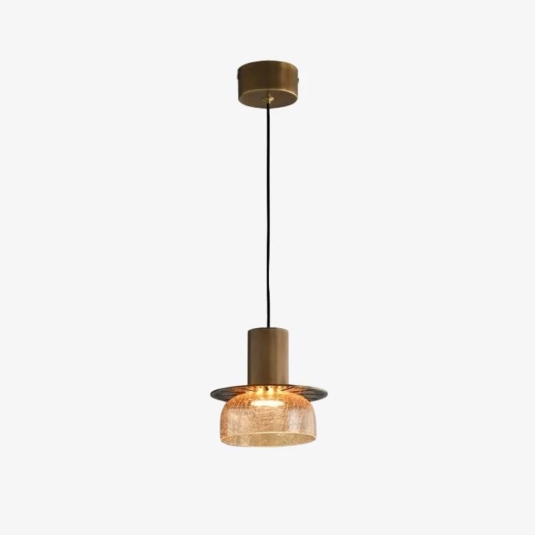 Style A amber brass pendant light