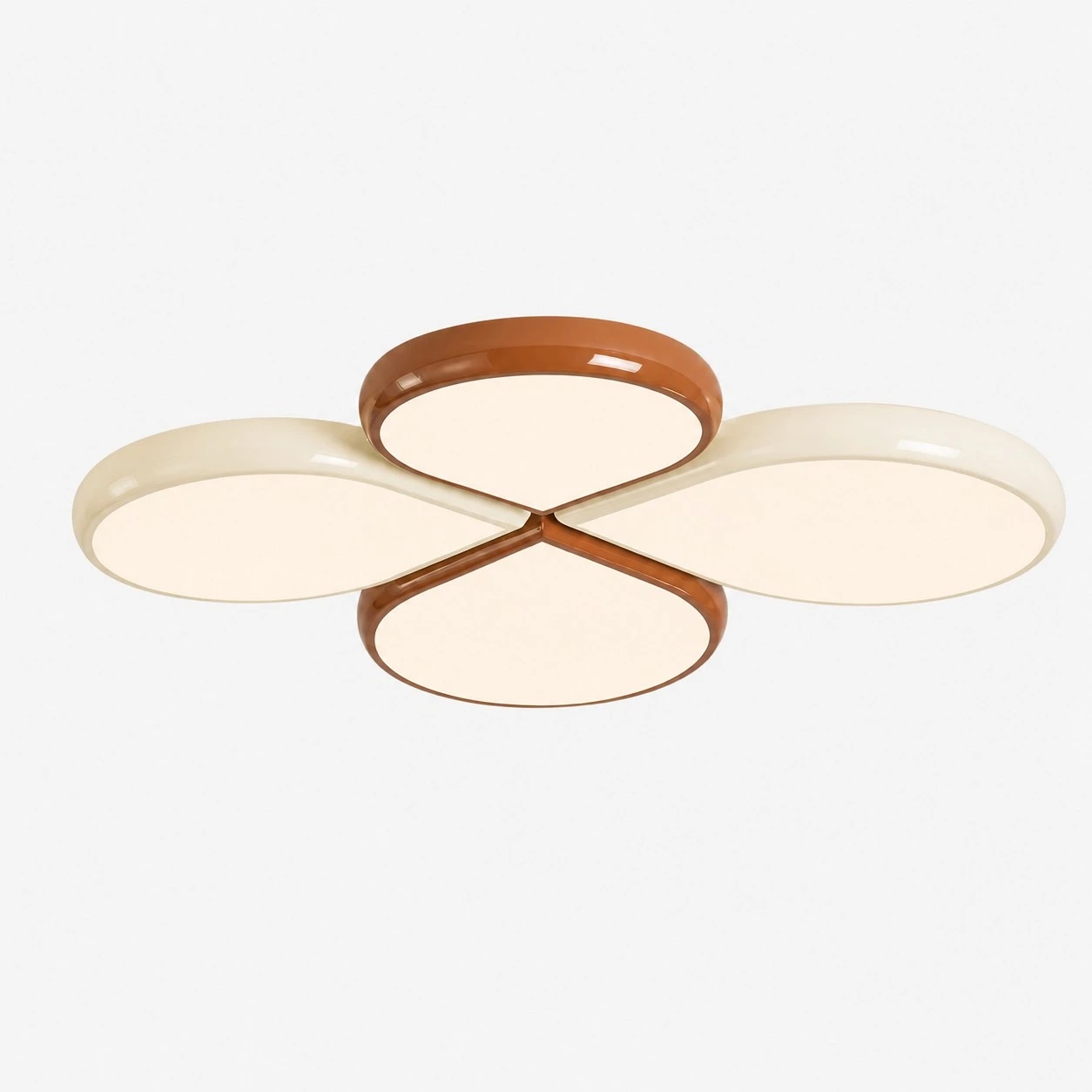 Cream and coffee 95 cm clover ceiling light