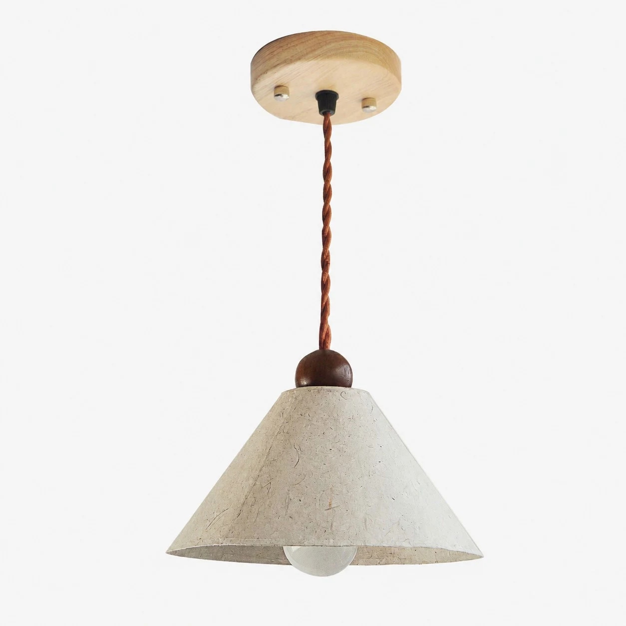 Natural paper pendant lamp full product view