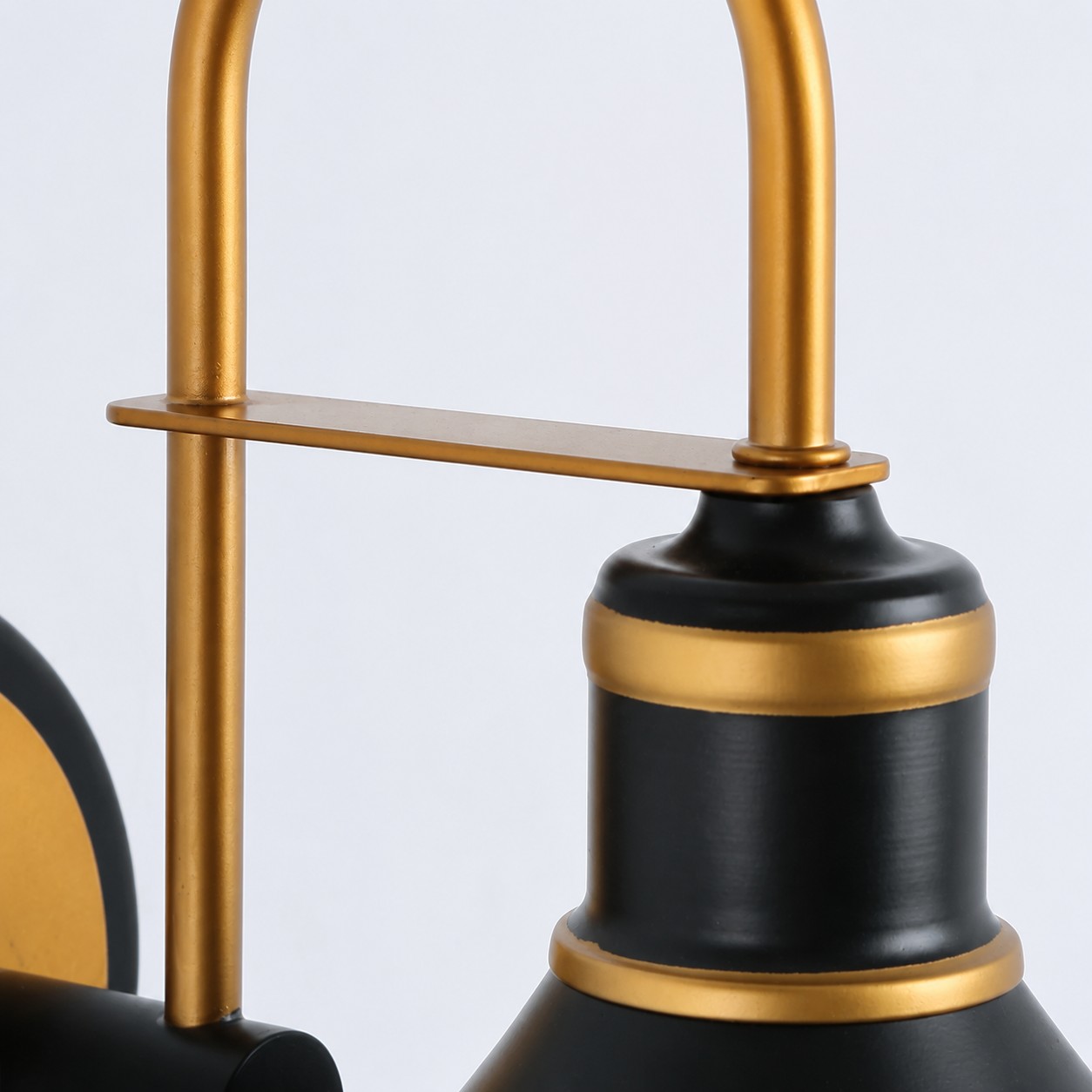 Black and Gold Outdoor Wall Lantern detail