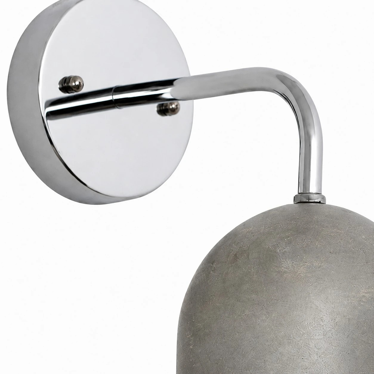 round wall plate and metal support arm