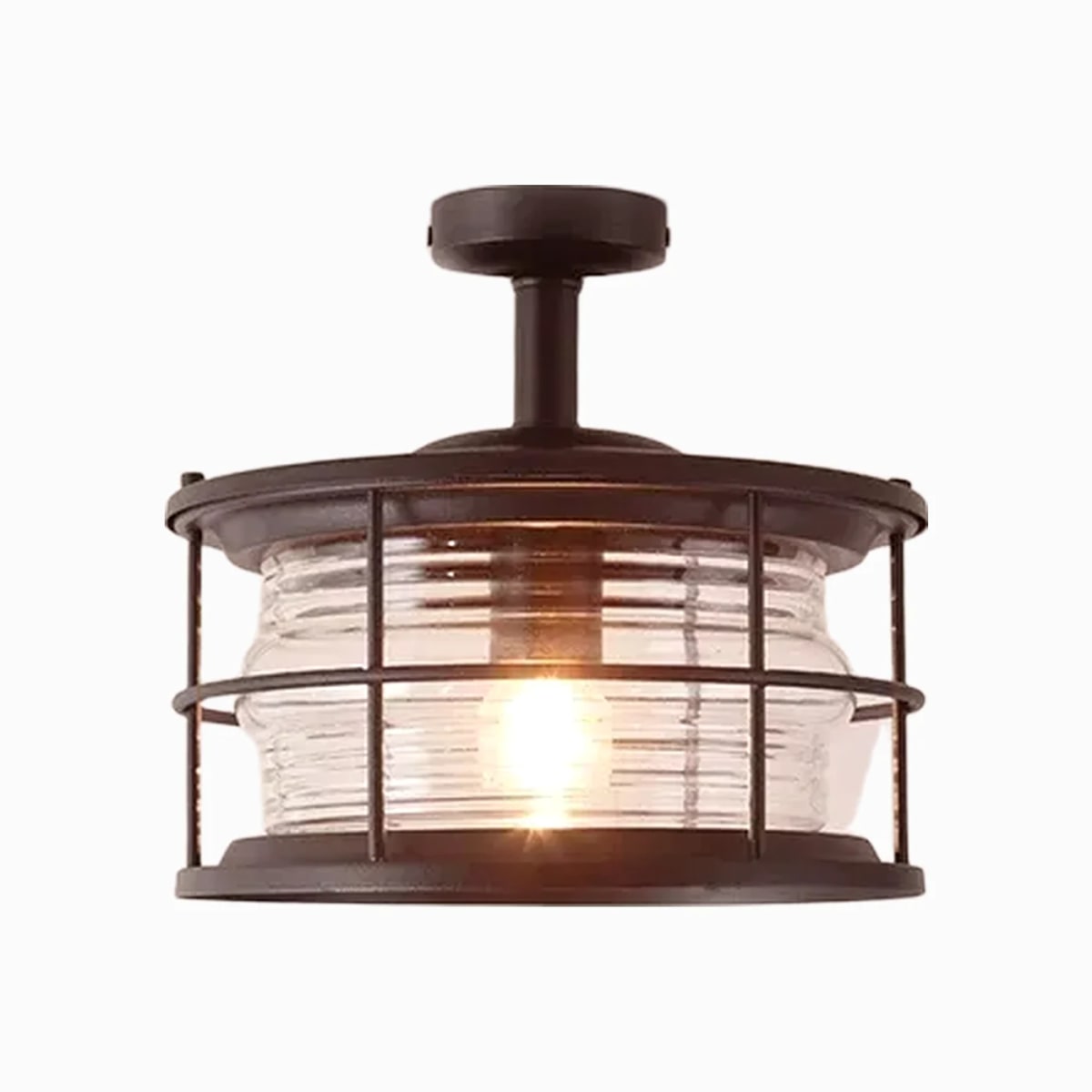 Coffee larger cylinder glass ceiling lantern