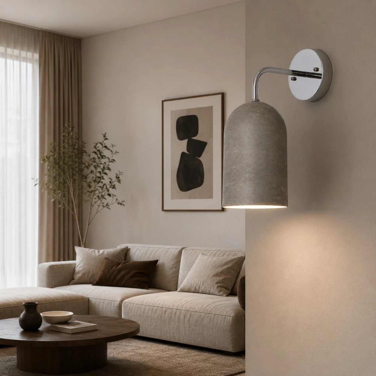 living room wall installation scene
